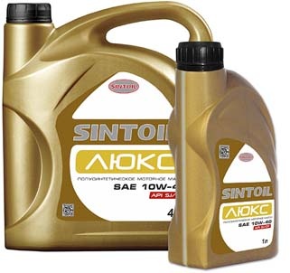 моторное масло полусинтетическое  sintoil luxe SAE 10W-40 API SJ/CF